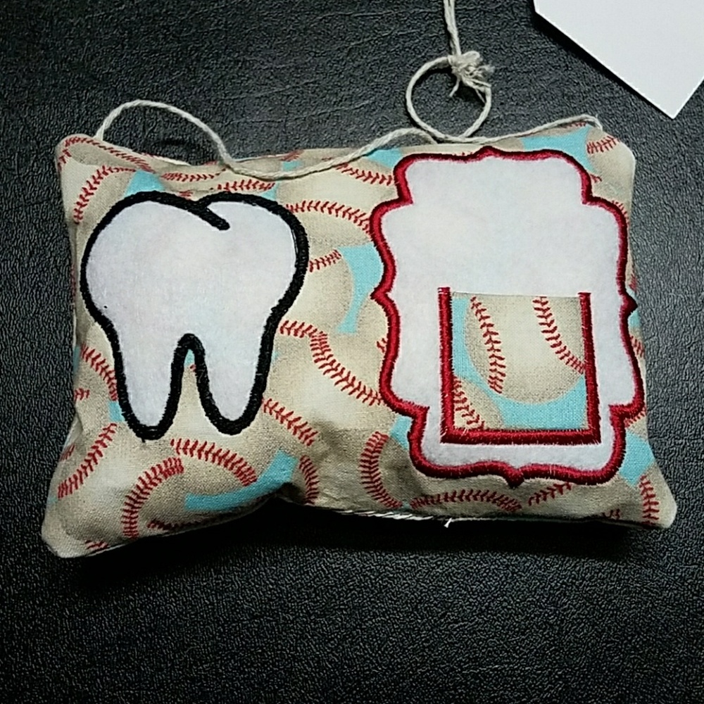 Baseball tooth fairy pillow